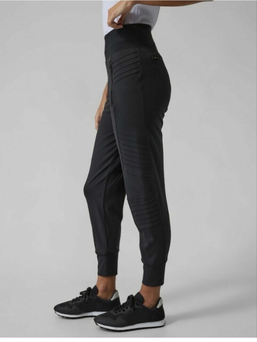 Athleta Black High-Rise Venice Moto Joggers